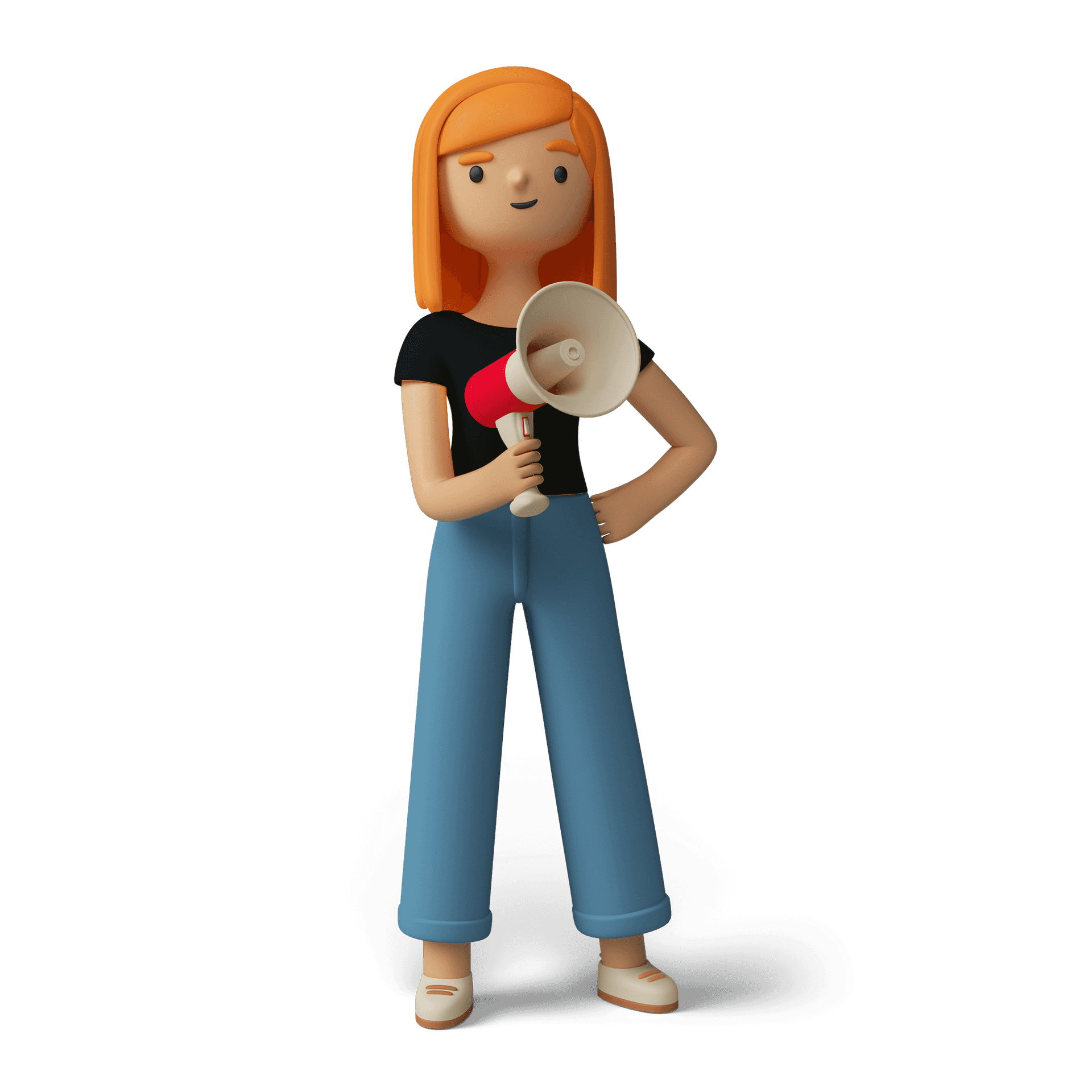 Mulher com um megafone