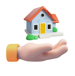 Mão segurando uma casa